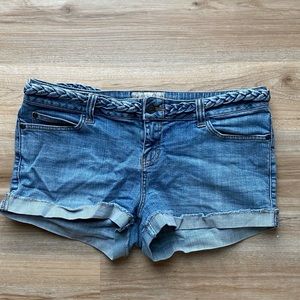 Braided denim short